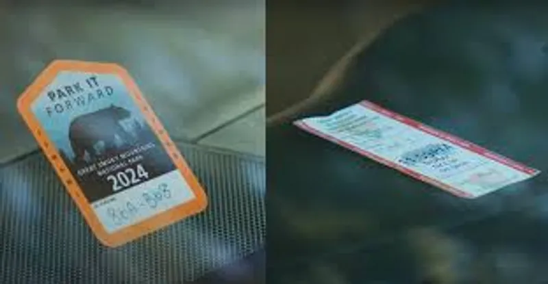 Display parking pass in right corner of vehicle window